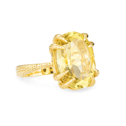 Smooth Scalp Citrine Yellow Gold Ring