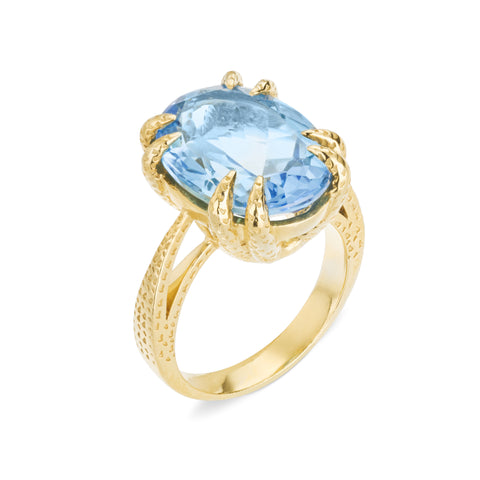 Smooth Scalp Topaz Yellow Gold Ring